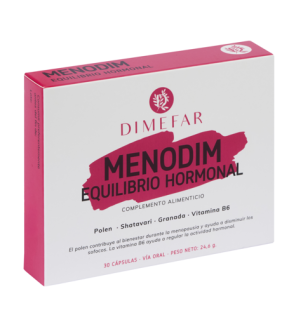 Menodim equilibrio hormonal - 30 cápsulas a base de Polen, Shatavari, Granada y Vitamina B6