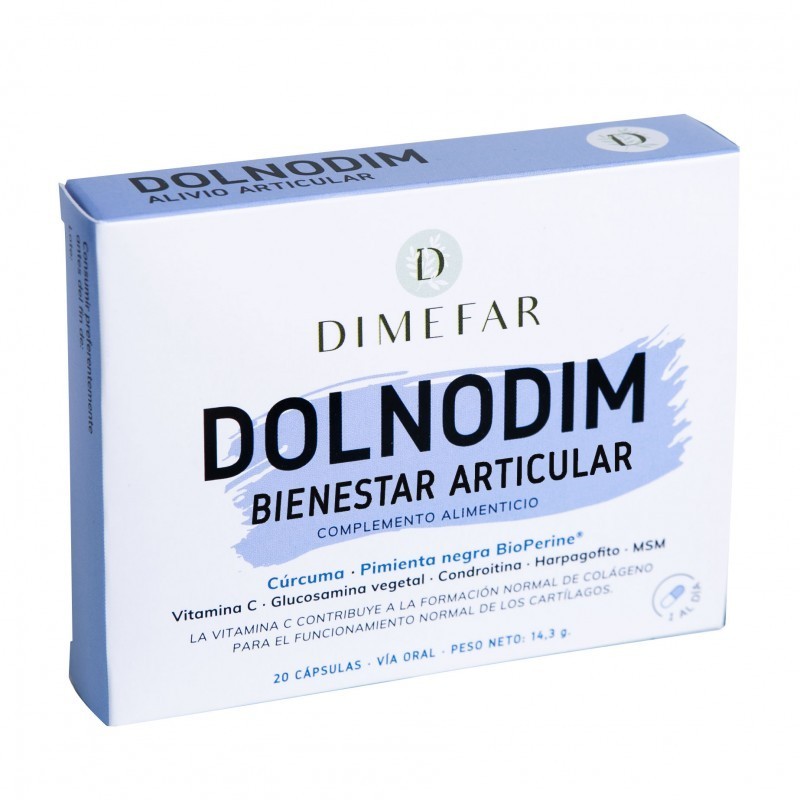 Dolnodim | 20 cápsulas con Bioperine y Cúrcuma - Dimefar